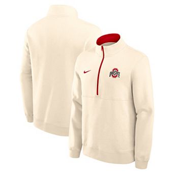 Men's Nike Cream Ohio State Buckeyes Primetime Club Fleece Half-Zip Pullover