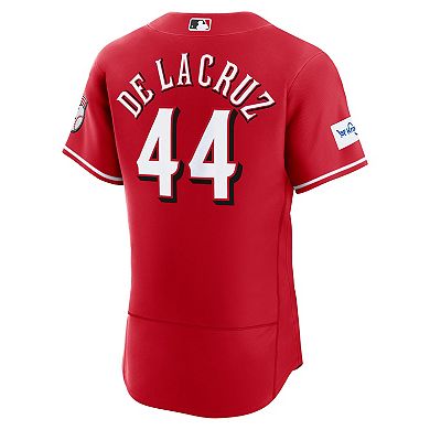 Men's Nike Elly De La Cruz Red Cincinnati Reds Alternate Authentic Sponsor Patch Jersey