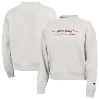 Women's Champion Heather Gray South Carolina Gamecocks Triumph Mock Neck Sweatshirt