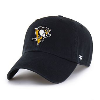 Men's '47 Black Pittsburgh Penguins Logo Clean Up Adjustable Hat