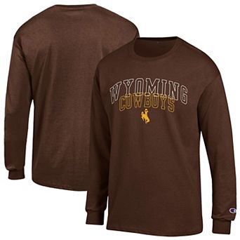 Men's Champion Brown Wyoming Cowboys Team Long-Sleeve T-Shirt