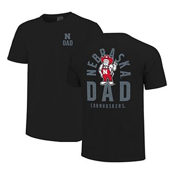 Men's Black Nebraska Huskers Father's Day Mascot Overlay T-Shirt