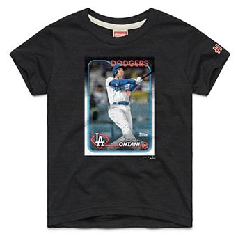 Youth Homage Shohei Ohtani Charcoal Los Angeles Dodgers Topps Baseball Card Tri-Blend T-Shirt