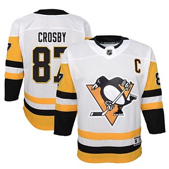 Youth Outerstuff Sidney Crosby White Pittsburgh Penguins Away Captain's Patch Jersey