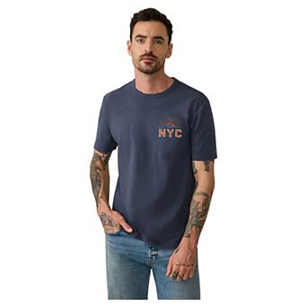 Men's FAHERTY Navy New York Knicks Sunwashed T-Shirt