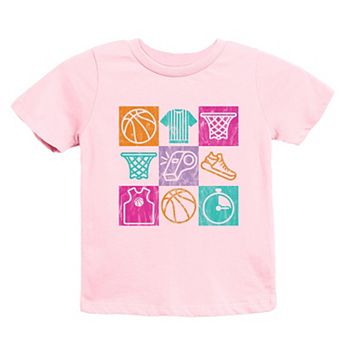 Basketball Checkered Icons - Youth Short Sleeve Graphic T-Shirt