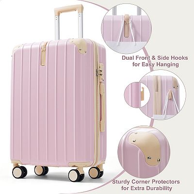 Merax Premium ABS Luggage Set 3-Piece with TSA Lock, 20/24/28 Inch