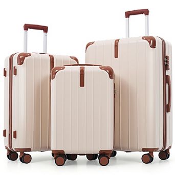 Merax Premium ABS Luggage Set 3 pc with TSA Lock, 20/24/28 Inch 360° Spinner Wheels