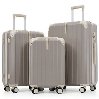 Merax Premium ABS Luggage Set 3 pc with TSA Lock, 20/24/28 Inch 360° Spinner Wheels