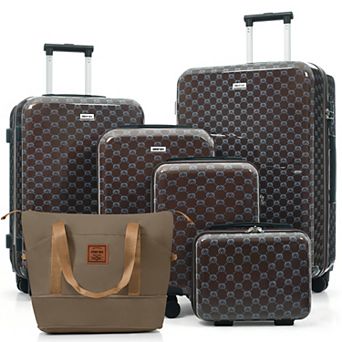 Merax 6 pc Hardside ABS Spinner Luggage Set with TSA Lock & Expandable Duffel Bag