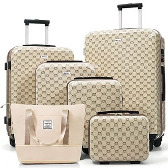 Merax 6 pc Hardside ABS Spinner Luggage Set with TSA Lock & Expandable Duffel Bag