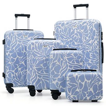 Merax 5 pc Hardside Luggage Set with TSA Lock, ABS Spinner Suitcases & 360° Quiet Rolling Wheels