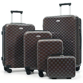 Merax 5 pc Hardside Luggage Set with TSA Lock, ABS Spinner Suitcases & 360° Quiet Rolling Wheels