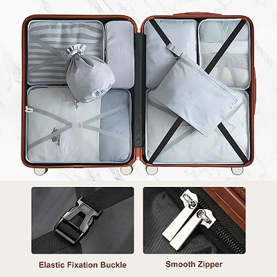 Merax Travelpro Max 6-Piece Hardside Spinner Luggage Set with TSA Lock