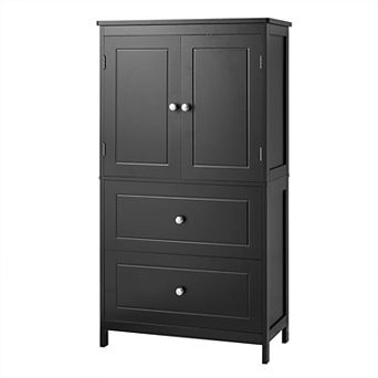 Merax Bathroom Storage Cabinet with 2 Doors, Drawers & Adjustable Shelf