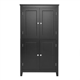Merax Elegant Freestanding Bathroom Storage Cabinet - 4 Doors with Adjustable Shelves
