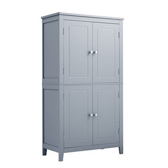 Merax Elegant Freestanding Bathroom Storage Cabinet - 4 Doors with Adjustable Shelves
