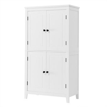 Merax Elegant Freestanding Bathroom Storage Cabinet - 4 Doors with Adjustable Shelves