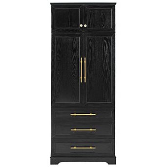 Merax 78.2" Farmhouse Pantry Cabinet with 8 Doors, 3 Adjustable Shelves & 3 Drawers