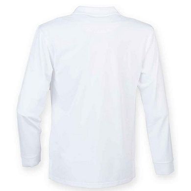 Henbury Mens Coolplus Moisture Wicking Long Sleeve Polo Shirt