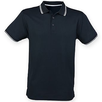 Henbury Mens Coolplus Moisture Wicking Short Sleeve Polo Shirt
