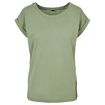 Build Your Brand Womens/Ladies Extended Shoulder T-Shirt