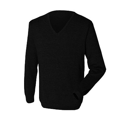Henbury Mens 12 Gauge Fine Knit V-Neck Jumper / Sweatshirt
