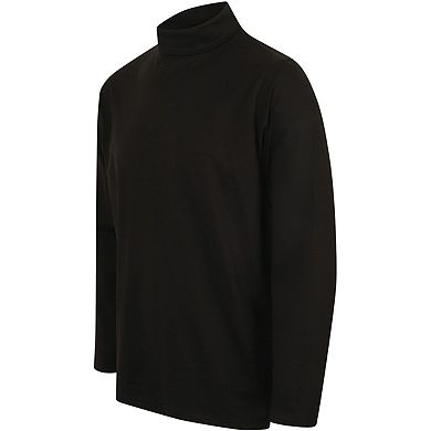 Henbury Mens Long Sleeve Cotton Rich Roll Neck Top / Sweatshirt