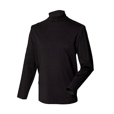 Henbury Mens Long Sleeve Cotton Rich Roll Neck Top / Sweatshirt