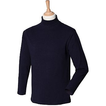 Henbury Mens Long Sleeve Cotton Rich Roll Neck Top / Sweatshirt