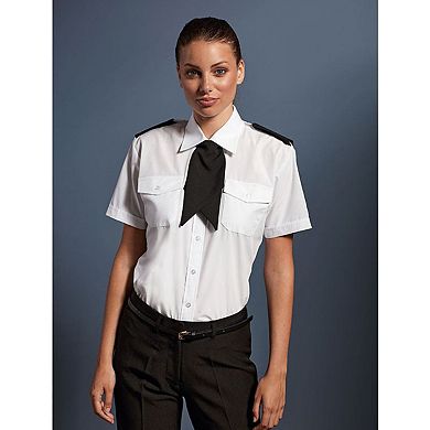 Premier Womens/Ladies Short Sleeve Pilot Blouse / Plain Work Shirt