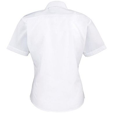 Premier Womens/Ladies Short Sleeve Pilot Blouse / Plain Work Shirt