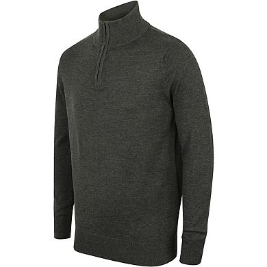 Henbury Mens 1/4 Zip Long Sleeve Jumper