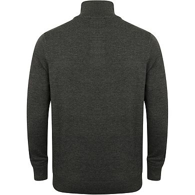 Henbury Mens 1/4 Zip Long Sleeve Jumper