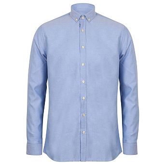Henbury Mens Modern Long Sleeved Oxford Shirt