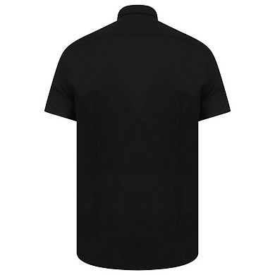 Henbury Mens Modern Short Sleeve Oxford Shirt