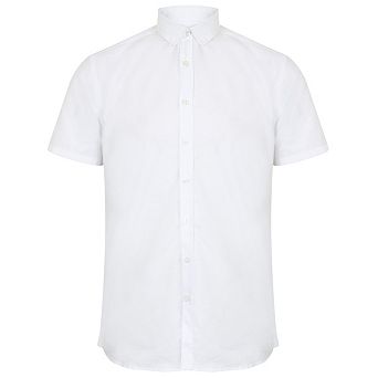 Henbury Mens Modern Short Sleeve Oxford Shirt