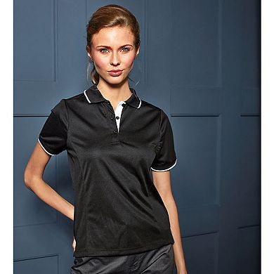 Premier Womens/Ladies Contrast Coolchecker Polo Shirt