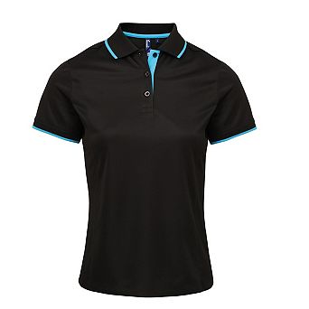 Premier Womens/Ladies Contrast Coolchecker Polo Shirt