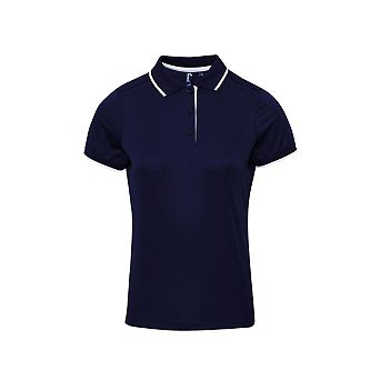 Premier Womens/Ladies Contrast Coolchecker Polo Shirt