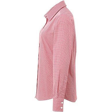 Premier Womens/Ladies Microcheck Long Sleeve Shirt