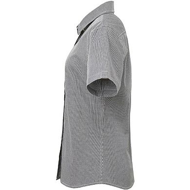 Premier Womens/Ladies Microcheck Short Sleeve Cotton Shirt