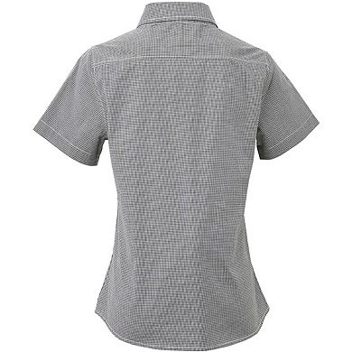 Premier Womens/Ladies Microcheck Short Sleeve Cotton Shirt