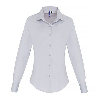 Premier Womens/Ladies Stretch Fit Poplin Long Sleeve Blouse