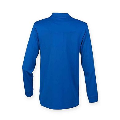 Henbury Adults Unisex Long Sleeve Coolplus Piqu Polo Shirt
