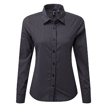 Premier Womens/Ladies Maxton Check Long Sleeve Shirt