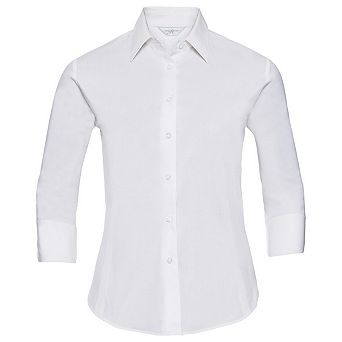 Russell Collection Womens/Ladies Easy-Care Fitted 3/4 Sleeve Formal Shirt