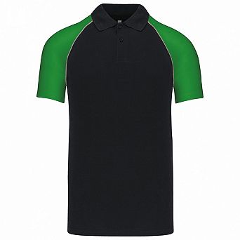Kariban Mens Contrast Pique Baseball Polo Shirt