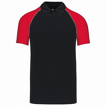 Kariban Mens Contrast Pique Baseball Polo Shirt
