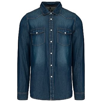 Kariban Mens Denim Long-Sleeved Shirt